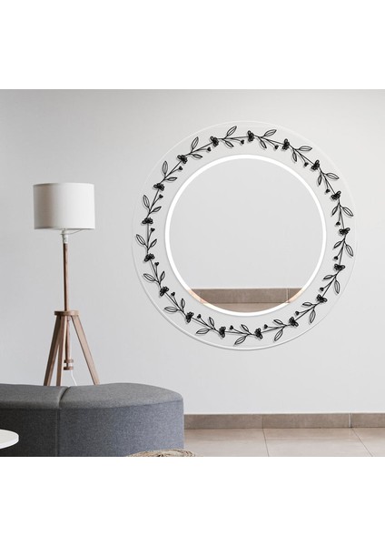 Şeffaf Desenli Temperli Cam Duvar Aynası modelleri