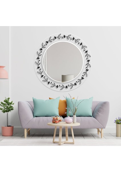 Şeffaf Desenli Temperli Cam Duvar Aynası indirimleri