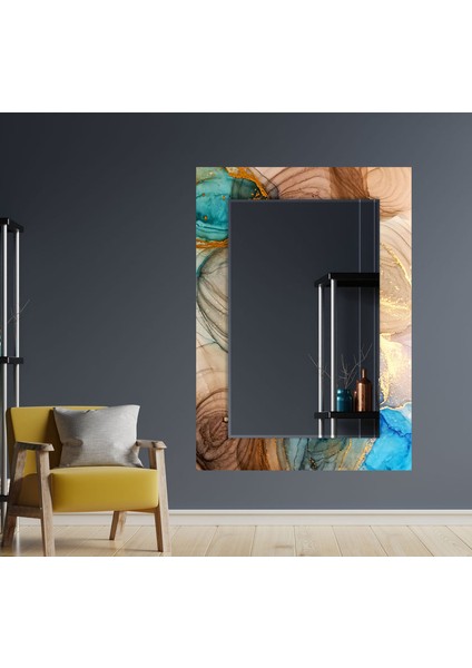 Soyut Desenli Temperli Cam Duvar Aynası fiyatları