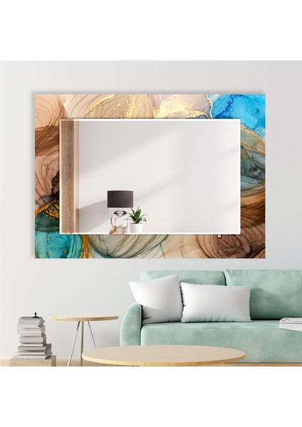 Soyut Desenli Temperli Cam Duvar Aynası modelleri