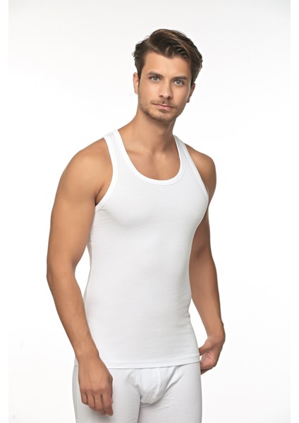 Erkek Pamuklu Süprem Penye Slim Fit Arkası Çapraz Sporcu Likralı Atlet 6'lı - 1050 fiyatları