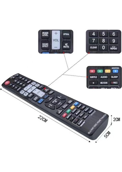 Lg 3D Ev Sineması Oynatıcı BH9630TW S93T2-FL S93T2-FR S93T2-S S93T2-W W3-2 S93T4-FL S93T4-FR BH9320H BH7220BW BH7520TW BH9520TW BB5520A S92H1-S S92T1-C Için Uzaktan Kumanda AKB73635402 (Yurt Dışından)
