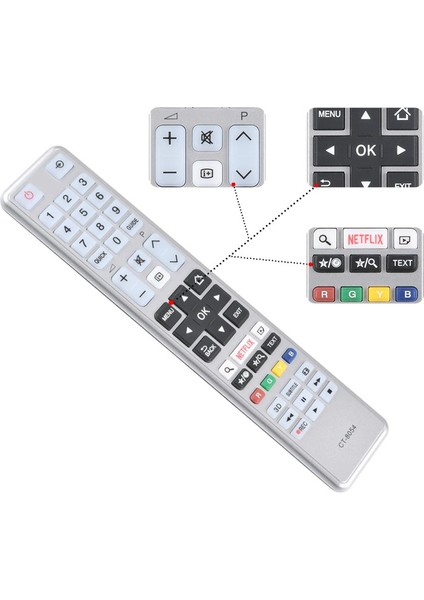 Toshiba Tv 55S3653DB 433MHZ / 40L3453DN / 32L3447DG / 48L3443DG / 48L3553 Için Uzaktan Kumanda CT-8054 Sub CT8054 (Yurt Dışından)