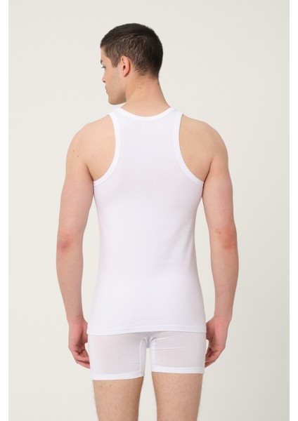 Erkek Pamuklu Süprem Penye Slim Fit Halter Yaka Sporcu Likralı Atlet 2'li - 1003 fırsatları