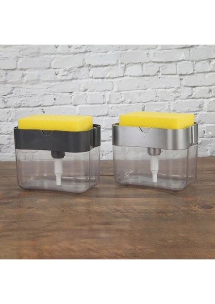Açık Yeşil Sabunluk Sabun Pompası Sünger Caddy Yaratıcı Mutfak 2'si 1 Arada Manuel Pres Sıvı Sabunluk Yıkama Süngeri Ile (Yurt Dışından) fiyatları