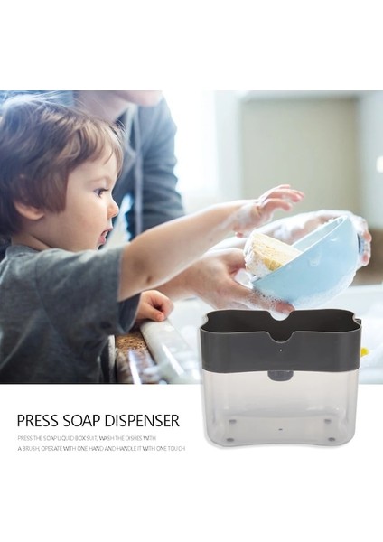 Açık Yeşil Sabunluk Sabun Pompası Sünger Caddy Yaratıcı Mutfak 2'si 1 Arada Manuel Pres Sıvı Sabunluk Yıkama Süngeri Ile (Yurt Dışından) modelleri