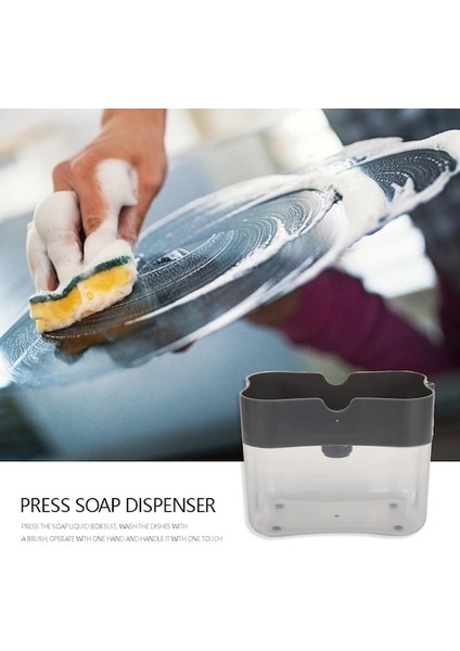 Açık Yeşil Sabunluk Sabun Pompası Sünger Caddy Yaratıcı Mutfak 2'si 1 Arada Manuel Pres Sıvı Sabunluk Yıkama Süngeri Ile (Yurt Dışından) fırsatları