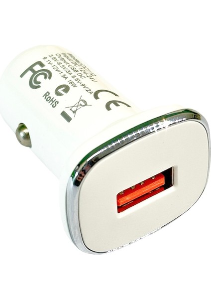 CC112-B Tek Girişli 65W Hafif Beyaz Araç Şarj Cihazı