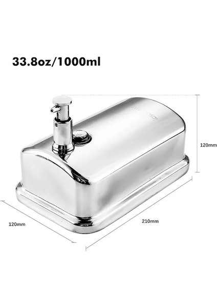 304SS-1000ML-SABUNLUK Duvara Montaj 304 Paslanmaz Çelik El Sabunu Dispenseri Banyo Için Ticari Sıvı Sabunluk (Yurt Dışından) fırsatları