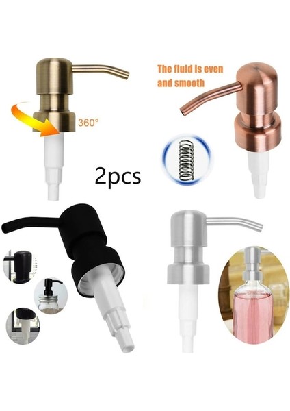 Silver-2pc Retro Metal Sıvı Sabunluk Yedek Sabun Pompası Losyon Şampuan Pompası Şişe Kuş Kafası Banyo Aksesuarları (Yurt Dışından) modelleri
