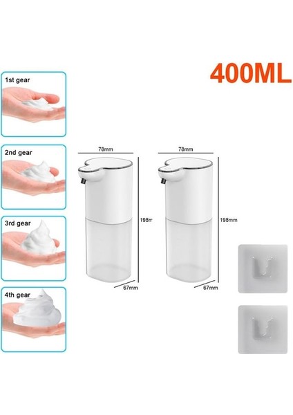 Standart B 2pcs-Otomatik Sabunluk Fotoselli Sensörlü Köpük Tip-C Şarjlı Yüksek Kapasiteli Ayarlanabilir Anahtarlı Akıllı Sıvı Sabunluk (Yurt Dışından)