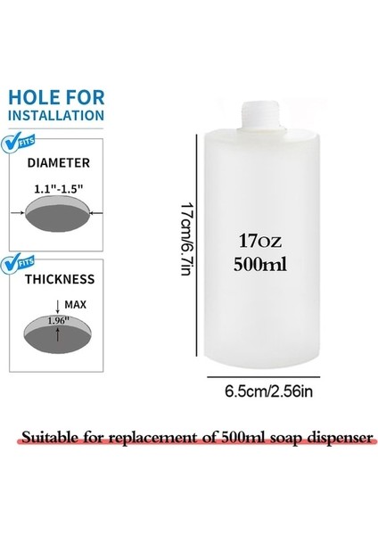 BOTTLE-500ML Mutfak Bulaşık Deterjanı Dispenseri Lavabo Sabunu Pompalı Dispenser Paslanmaz Çelik Dahili Deterjan Bulaşık Deterjanı Sıvı Kabı (Yurt Dışından)