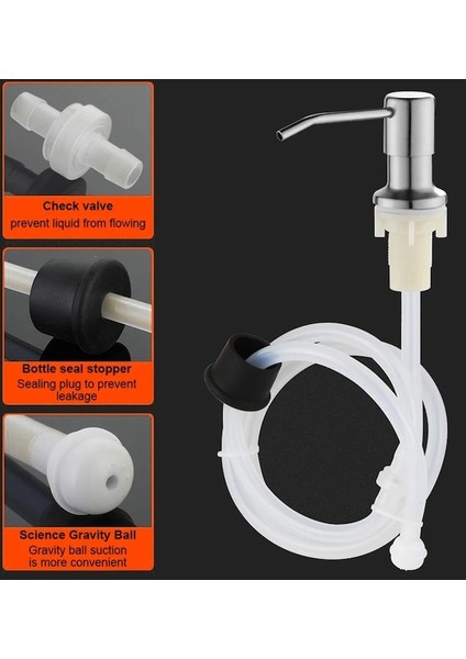 Gümüş As Show-Mutfak Lavabo Sıvı Sabunluk Pompaları Paslanmaz Çelik Şampuanlık Sabunluklar Tüp Hortumlu Banyo Aksesuarları (Yurt Dışından) fırsatları