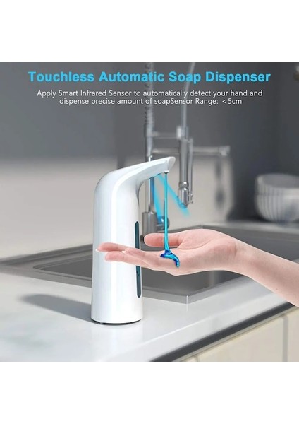 Porselen BEYAZ-400 ml Otomatik Sabun Dezenfektanı Dispenseri Eller Serbest Kızılötesi Sensör Ev Mutfak Banyo Için Temassız Dezenfektan Dispenseri (Yurt Dışından)