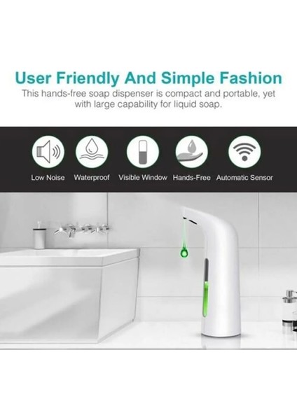 Porselen BEYAZ-400 ml Otomatik Sabun Dezenfektanı Dispenseri Eller Serbest Kızılötesi Sensör Ev Mutfak Banyo Için Temassız Dezenfektan Dispenseri (Yurt Dışından)