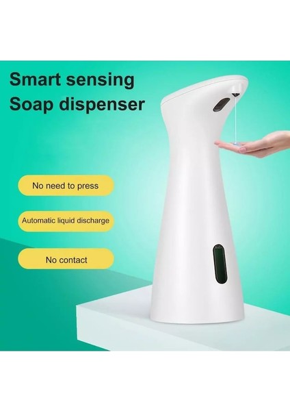 BEYAZ-200ML Otomatik Dezenfektan Dispenseri Elektrikli Büyük Kapasiteli Dağıtım Sabunu Temassız Sensör Sızdırmaz Sabunluk Banyo (Yurt Dışından)