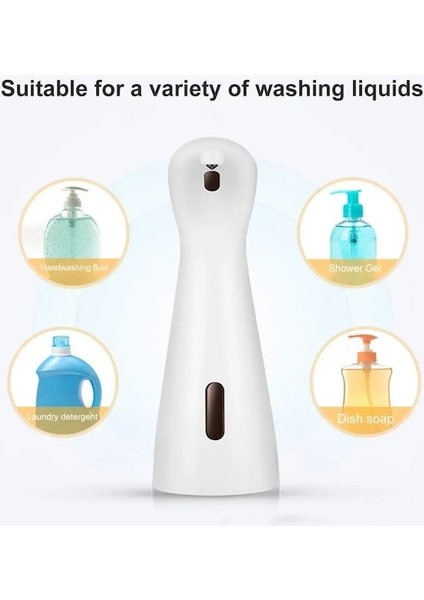 BEYAZ-200ML Otomatik Dezenfektan Dispenseri Elektrikli Büyük Kapasiteli Dağıtım Sabunu Temassız Sensör Sızdırmaz Sabunluk Banyo (Yurt Dışından)