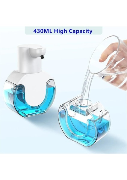 D - RECHARGE-430ML Otomatik Köpük Dispenseri Duvara Monte Kızılötesi Endüktif Sıvı Sabunluklar Mutfak Fotoselli El Yıkama Makinesi USB (Yurt Dışından)