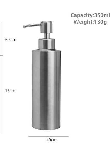 350ML-SIVI Sabunluk Şişesi Jel Şişesi 304 Paslanmaz Çelik Mutfak El Sabunu Dispenseri Banyo Losyon Pompası 250ML/350ML/550ML (Yurt Dışından)