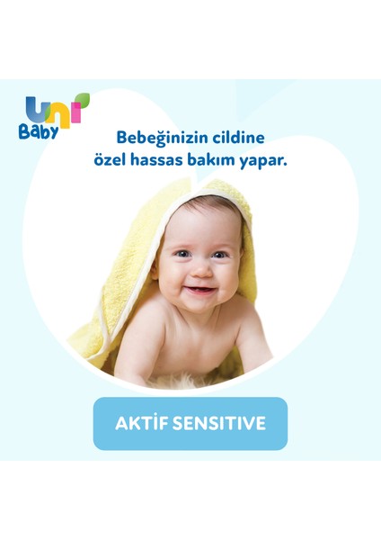 Uni Baby Aktif Sensitive Islak Mendil 12'li 1080 Yaprak