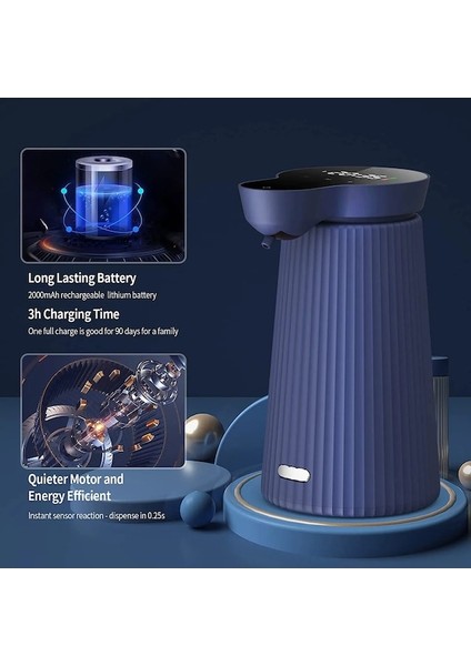 Köpük-Otomatik Köpük Sabunluk Ev Indüksiyon El Dezenfektanı Dispenseri Banyo Akıllı USB Şarj Sabunluk Zaman Göstergesi (Yurt Dışından)