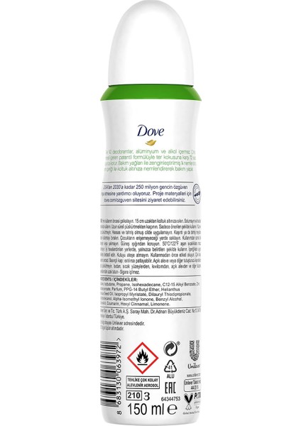 Kadın Deodorant %0 Alüminyum Salatalık & Yeşil Çay 150ML