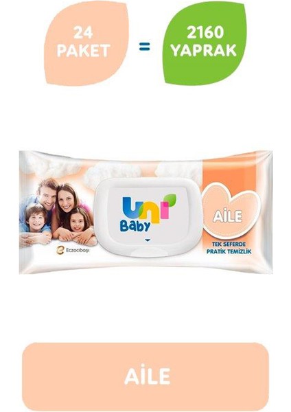 Uni Baby Aile Islak Mendil 24x90 (2160 Yaprak)