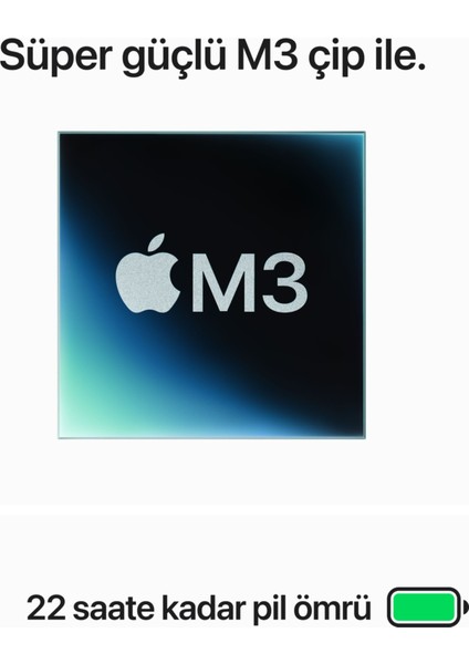 MacBook Pro M3 16GB 1tb SSD Macos 14" Taşınabilir Bilgisayar Gümüş MXE13TU/A