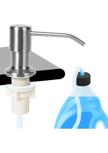 Krom Seti-Mutfak Deterjan Dispenserleri Pompa Kafası Bulaşık Sabunu Dispenserleri Ev Lavabo Sabun Ddispenseri Uzatma Tüplü Pres Dispenser Kafası (Yurt Dışından)