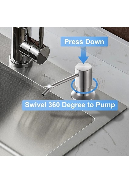 SET3-SILVER-350ML-304 Paslanmaz Çelik Mutfak Lavabo Sabunluk Uzatma Tüpü Bulaşık Sabunu Basın Pompası Kafa Çıkış Kafası Genişletici 350/500 ml (Yurt Dışından) fırsatları