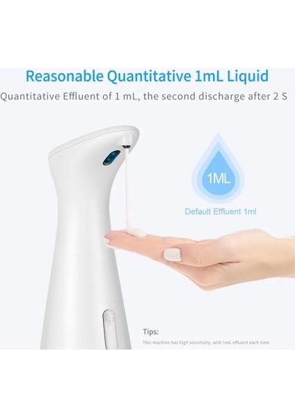 Beyaz-Siyah Sensör Temassız Sıvı Sabunluk Mutfak Için Otomatik Yıkama El Makinesi Yıkama 200ML Sabun ve Jel Dispenseri (Yurt Dışından)