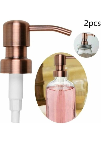 Rose Gold-2pc Retro Metal Sıvı Sabunluk Yedek Sabun Pompası Losyon Şampuan Pompası Şişe Kuş Kafası Banyo Aksesuarları (Yurt Dışından)