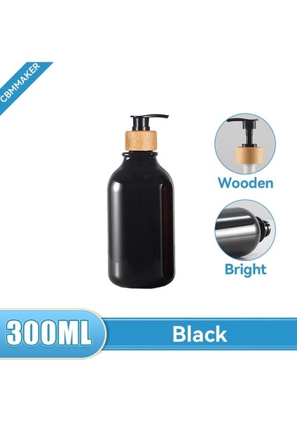 300 ml SIYAH-500 ml Sabunluk Buzlu Doldurulabilir Şampuan Pompası Şişe Sabun Losyon Kabı Sabun Pompası El Yıkama Banyo Aksesuarları (Yurt Dışından)