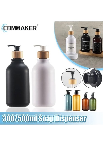 300 ml SIYAH-500 ml Sabunluk Buzlu Doldurulabilir Şampuan Pompası Şişe Sabun Losyon Kabı Sabun Pompası El Yıkama Banyo Aksesuarları (Yurt Dışından) fırsatları