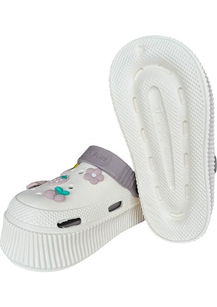 Yüksek Comfort Taban Kadın Sandalet Krem-Füme indirimleri