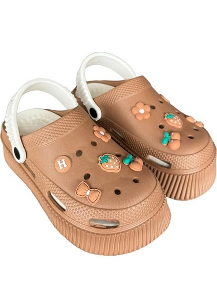 Yüksek Comfort Taban Kadın Sandalet KAHVERENGİ-BEYAZ modelleri