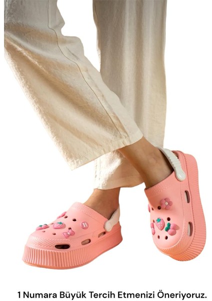 Yüksek Comfort Taban Kadın Sandalet PUDRA - BEYAZ fiyatları