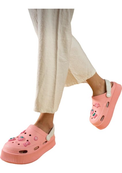 Yüksek Comfort Taban Kadın Sandalet PUDRA - BEYAZ modelleri