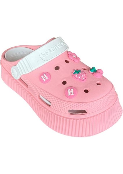 Yüksek Comfort Taban Kadın Sandalet PUDRA - BEYAZ indirimleri