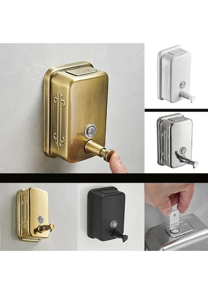 Siyah-Siyah 304 Paslanmaz Çelik Banyo Sıvı Sabun Antika Şampuanlık Altın Cilalı Duvara Monte Banyo Aksesuarları (Yurt Dışından) fiyatları