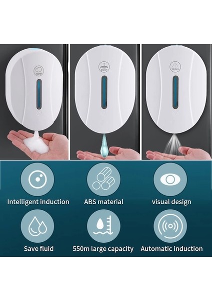 Pil Sprey-Ev USB Şarj Edilebilir Mutfak Banyo Aksesuarları Otomatik Duvara Monte Sabunluk Abs Ofis Fotoselli Akıllı Sensör (Yurt Dışından) fırsatları