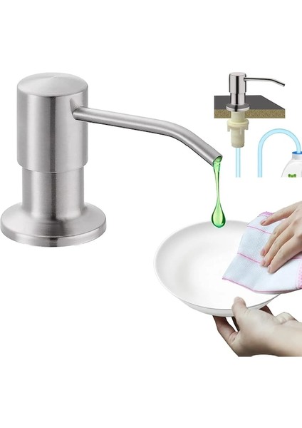 Gümüş B Seti 2pcs-2pcs Paslanmaz Çelik Sıvı Sabunluk Pompası Mutfak Lavabo El Basınçlı Sıvı Dispenseri Mutfak Donanım Aksesuarları (Yurt Dışından) indirimleri