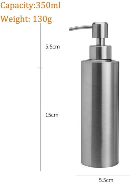 350ML-250ML/350ML/550ML 304 Paslanmaz Çelik Sıvı Sabunluk Şişesi Jel Şişesi Losyon Pompası El Sabunu Mutfak Banyo Dispenseri (Yurt Dışından)