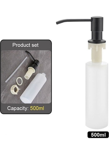 500 ml Siyah Mutfak Lavabo Sıvı Sabunluk Pompaları Paslanmaz Çelik Kafa Lavabo El Losyonu Sabunluklar Tüp Hortum Şişe Aksesuarları Ile (Yurt Dışından)