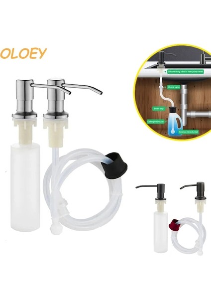 500 ml Siyah Mutfak Lavabo Sıvı Sabunluk Pompaları Paslanmaz Çelik Kafa Lavabo El Losyonu Sabunluklar Tüp Hortum Şişe Aksesuarları Ile (Yurt Dışından) fiyatları