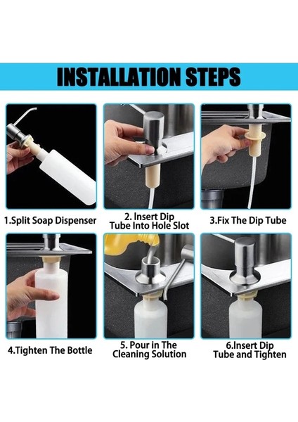 500 ml Siyah Mutfak Lavabo Sıvı Sabunluk Pompaları Paslanmaz Çelik Kafa Lavabo El Losyonu Sabunluklar Tüp Hortum Şişe Aksesuarları Ile (Yurt Dışından) indirimleri