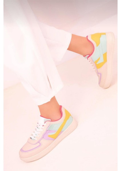 Sneaker Kadın Spor Ayakkabı BEJ - PEMBE indirimleri