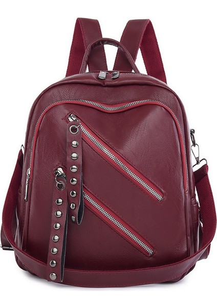 Modaya Uygun Retro Perçinli Çok Fonksiyonlu Sırt Çantası (Yurt Dışından)