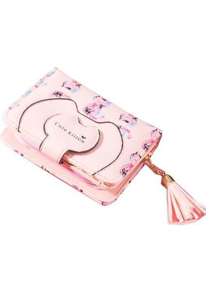 Kedi Kısa Püsküllü Sevimli Cüzdan (Yurt Dışından)