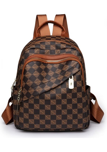 Şık, Retro, Büyük Kapasiteli, Kontrast Renkli Seyahat Sırt Çantası (Yurt Dışından)